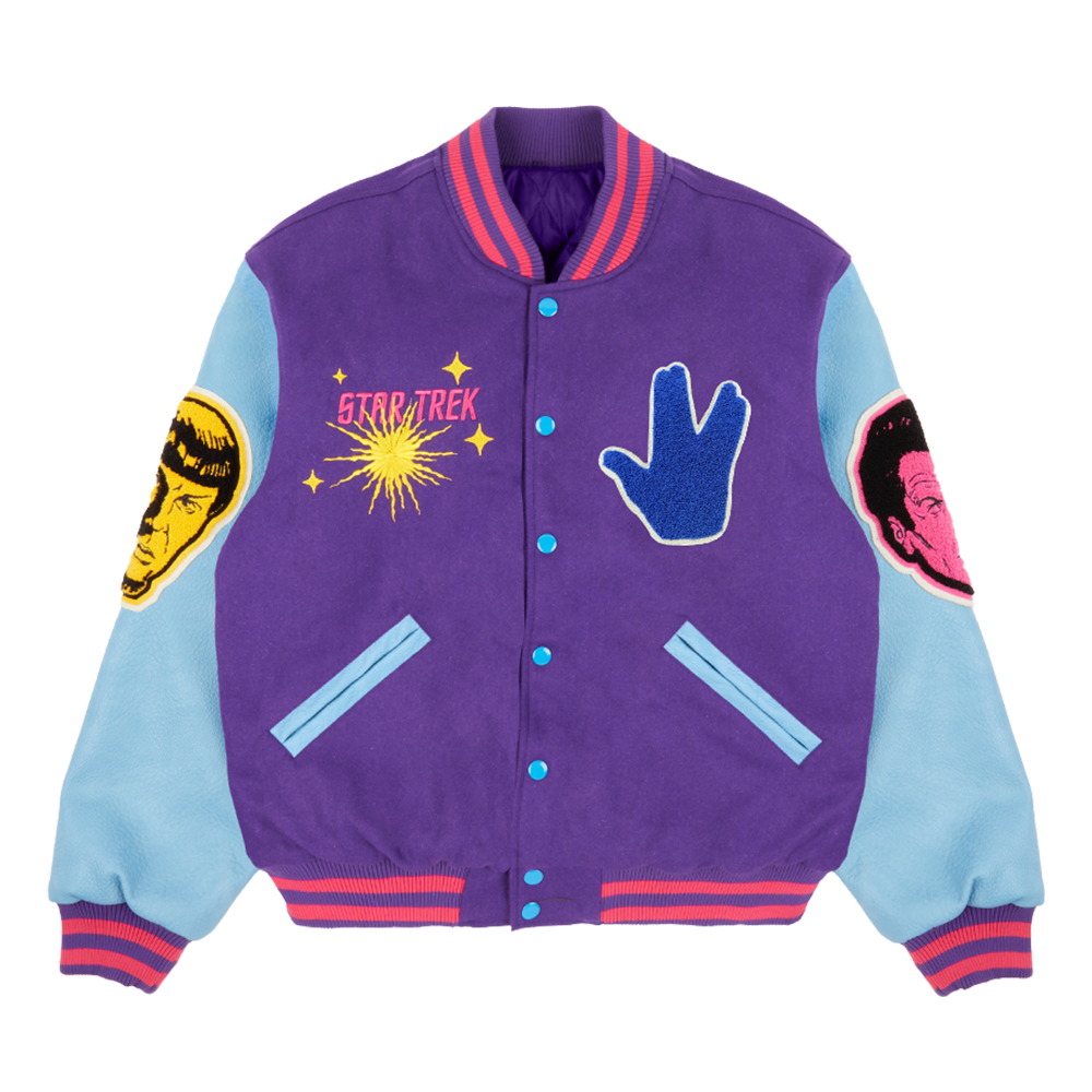 Light Year Leather Varsity Jacket Front